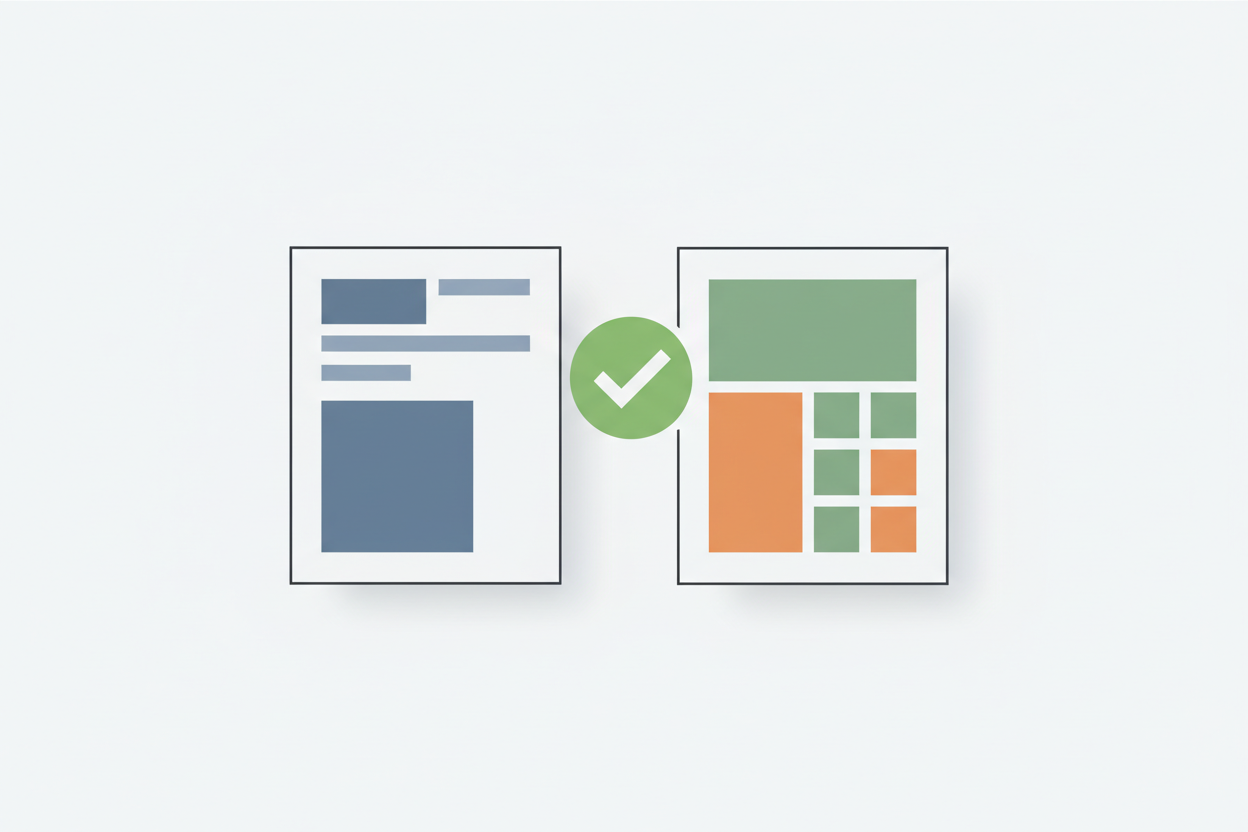 A/B test priority matrix showing high-impact vs low-impact test elements