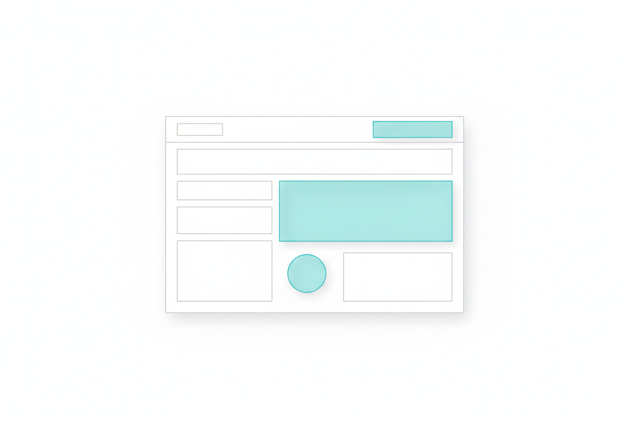 Annotated Shopify landing page layout showing above-the-fold and below-the-fold sections